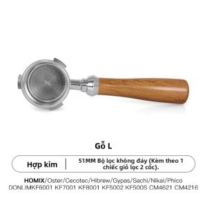 Bộ Lọc Cà Phê Không Đáy 51mm Cho Máy Pha Cà Phê Espresso Tương Thích Với Homix H11 Oster Cecotec Hibrew Dụng Cụ Pha Cà Phê Bằng Nhôm Có Giỏ Lọc