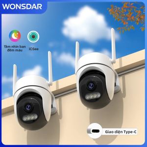 Camera IP WONSDAR HD PTZ WiFi Giám Sát Video An Ninh Gia Đình Trắng 2MP Trong Nhà Ngoài Trời Chống Nước Với Âm Thanh Hai Chiều