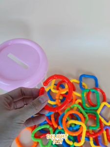 โซ่หมากเก็บยักษ์ + กระปุกเก็บของเล่น🚀 ฝึกกล้ามเนื้อมัดเล็ก โซ่เรขาคณิต โซ่หมากเก็บ ฝึกกล้ามเนื้อมัดเล็ก ตัวต่อโซ่ทรงเลขาคณิตยักษ์ กระปุกหยอดเหรียญ