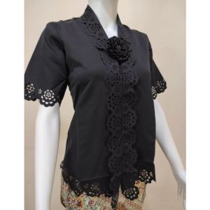 Atasan Kebaya Encim Modern Tangan Pendek Kebaya Kondangan Moderen Laser Cut Charlotta