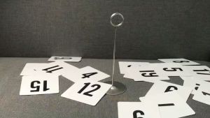 Tiang Nomor Perak Meja: Holder Table Number & Menu Stand