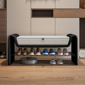 Italian Luxury Entrance Hall Shoe Bench Home Use Storage Slipper Bench Multi-Functional Leather Bench for Indoor Decoration
