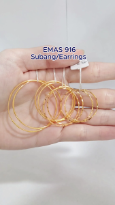 Emas 916 Subang / Anting-anting | Gold 916 Hoop Earring HC01+