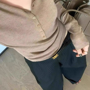 chaqi | Áo Thun Sơ Mi Co Dãn Có Tay Slim Fit Nút Pháp
