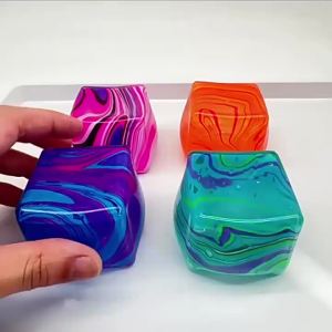 Soft and Glutinous Sensory Stress-relief Toy Cube Filled with Gel Stretchable Ball Soft Ice blind box Slow Rebound