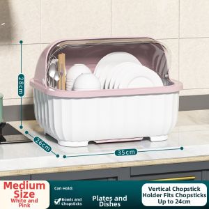 Dish Drainer and Storage Rack With Lid