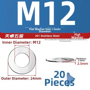TIANZHUOJINSHU | Stainless Steel Washer Multiple Sizes