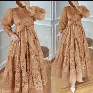 GAMIS TOP MAXI LALISA GAMIS PESTA MODEL TERBARU LAGI VIRAL 2024 BRUKAT ORGANZA FASHION BUSANA MUSLIM UKURAN M L XL XXL