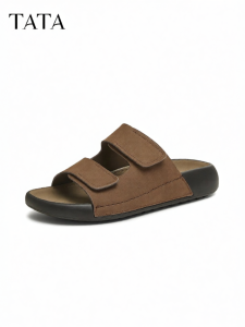 Retro Thick Sole Sandal Slippers Brown