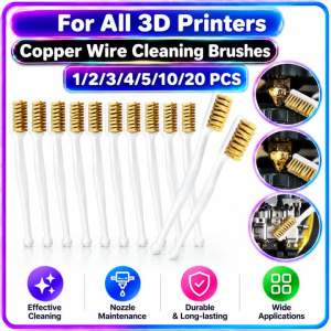 Brass Wire Brush for 3D Printer Nozzle Copper Wire Cleaning Brush Hotend Cleaner Tool for Ender3 CR10 MK8 E3D Maintenance Parts
