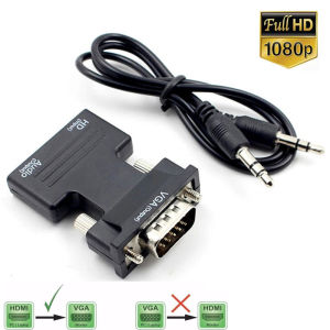 Full HD 1080P HDMI-compatible To VGA Converter With Audio Adapter Female to Male Converter For PC Laptop HD TV Monitor Projector