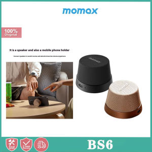 MOMAX BS6 smart Bluetooth speaker portable magnetic mobile phone stand mini speaker 360° surround sound IPX6 advanced waterproof