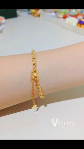VJ]Cop916 Bracelet W:3mm-6mm 999.9 Gold Plated [Rantai Tangan Biji Boba] "Beads"
