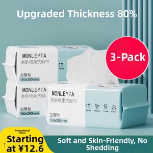 MONLEYTA | Pure Cotton Face Wash Towels Disposable Facial Cleansing Wipes Mens Version Tissue Paper Style Official Flagship Store