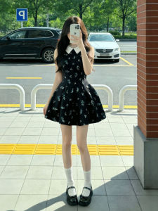 CHANGTONG | Vintage Flattering High-Waisted Puff Skirt Dress