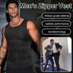 Mens Anti-Theft Zippered Vest Protective Undershirt Lightweight Multi-Functional Tactical Carry For Multiple Scenarios