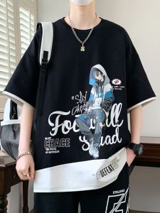 Cool Short Sleeve T-Shirt for Junior And High School Students 13 Years Old Boy Handsome Summer Clothes 15 Teenage Big Child Half Sleeve Top