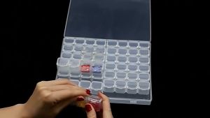 64 Grids Diamond Painting Storage Box Plastic Kotak Penyimpanan Manik-Manik Lukisan Sulaman Berlian