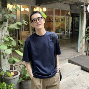 Nick Tian Mens Casual Loose Short Sleeve T-shirt Relief Heart Design Creative Fun Print Summer Youth Fashion round Neck