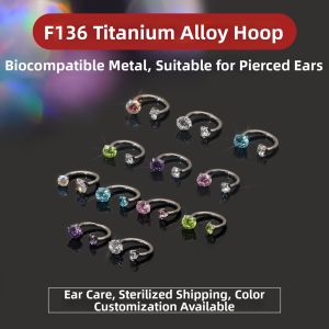 MIXIER | Titanium Alloy Flash Zircon C-Shaped Ear Earring