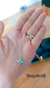 Dây chuyền titan nữ cỏ 4 lá may mắn titan không đen không gỉ