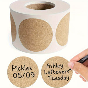500PCs/Roll kraft round self-adhesive label paper items class ification name stickers paper Stickers paper Adhesive Labels
