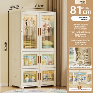 Jeko Baby Closet Thickened Bedroom Clothing Storage Cabinet Simple Installation Free Wardrobe Organizer for Childrens Clothes