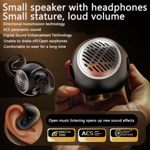 LX-08 Audio+Earphones 2-in-1 Portable Bluetooth Earphones Non in Ear Long Range Bluetooth Earphones Intelligent Noise Reduction Bluetooth Earphones