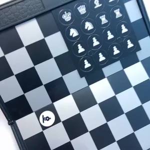 Magnetic Travel Foldable Chess Wallet Set 7.9-Inch Portable Travel Size Pocket International Chess Set Board Checkers Plane
