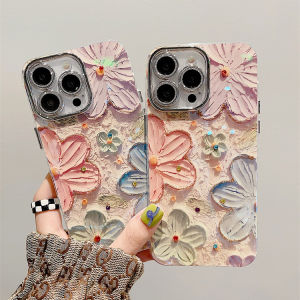 CrashStar พร้อมฟิล์มติดเลนส์กากเพชรหรูหราเคสโทรศัพท์แบบแข็งลายดอกไม้และผีเสื้อสำหรับ iPhone 17 16 15 14 Pro Max Plus Air 16e 13 12 11 Pro Max กรอบโทรศัพท์เคสโทรศัพท์ติดเพชรแฟชั่นกันกระแทกพร้อมเลนส์คลุมทั้งหมดป้องกันกล้อง