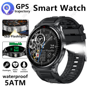 2025 New GPS Trajectory Smart Watch Men Flashlight 5ATM Waterproof Fitness Trackr HD Bluetooth Call Smartwatch Health Monitoring