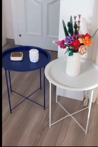 ❣️SPACEIDEAS❣️ Metal Side Table Round Side Table Bedside Table Bedside Nightstand Bedside End Table Sofa Side Table Bedroom Side Table Coffee Table Bedside Table Round Table Tea Table Sofa Table End Tables Balcony Table Modern Side Table