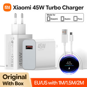 Xiaomi | Original 45W 33W Xiaomi Charger EU US Turbo Fast Charge Adapter Type C Charger Cable for Redmi Note 14 15 Pro 13 12 Poco X7 M7