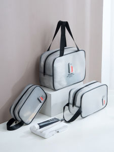 Small Waterproof Toiletry Bag for Travel Mens Cosmetic Storage Pouch Bathing Shower Sack Compact Personal Hygiene Organizer