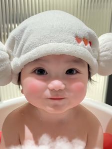 Baby Quick Dry Hair Cap Absorbent Bath Cap Infant Hair Towel Soft Comfortable Easy to Wear And off Cartoon Design for Kids