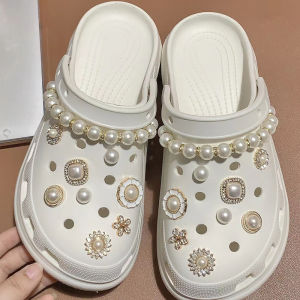 White Pearl Crocs Shoe Decorations Womens Fashion Accessories Hole Shoes Flower Carrols Premium Sensation Small Fragrance Style