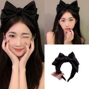 Black Oversized Bow Hair Band Womens Korean Fashion Wide Brim Headband Hair Accessories