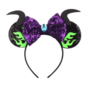 Disney Maleficent Headbands Kids Cosplay Horns of Witch Bow Hair Accessories Women Mickey Ears Hairband Girls For Festival Party