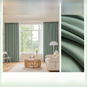 Modern Minimalist Japanese Style Cream Color Curtains Light Blocking Full Shade Cloth Hook Type Bedroom Living Room Luxury