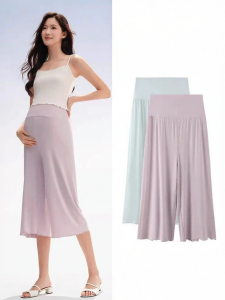 MIDULI | Pregnant Women Bamboo Fiber Sleep Pants 3/4 Length