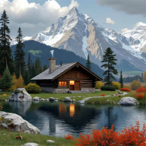 Jigsaw Puzzle Stunning Mountain Lake House Wall Art For Adults Perfect For Family Game Night And Brain Exercise