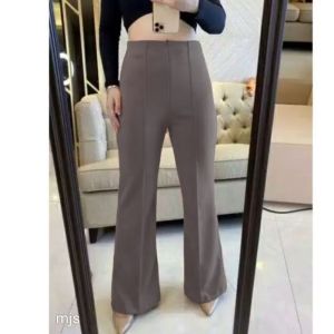 Celana Cutbray Bahan Scuba Melar Panjang Kerja Kantoran Wanita Kantor Kulot Premium Flare Pants