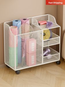 QINQI | Multi-tier Movable Storage Rack for Yoga Mats Home Use