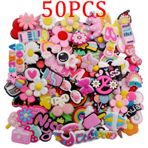 Multiple Random Pink Series Shoe Charms for Clogs Sandals Accessories PVC Shoe Buckles Pins Bracelet Decoration Girls Women Gift