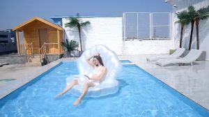 Floaties Matras Kasur Pelampung Renang Kerang Seashell / Seashell Floaties Inflatable