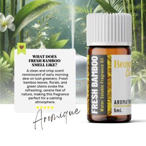 FRESH BAMBOO Refreshing Water-Based Aroma Oil for Home Humidifier & Diffuser - 5mL Clean and Crisp A