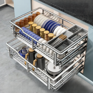 Drawer-type Double-layer Drawer 304 Stainless Steel Storage Basket