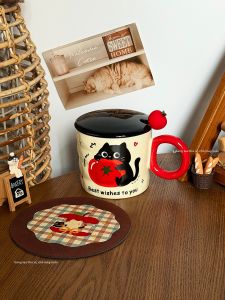 Tách Sứ Thiết Kế Mèo Thời Trang Có Nắp