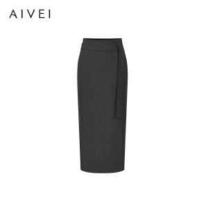 AIVEI | Fitted Asymmetric Midi Straight Skirt