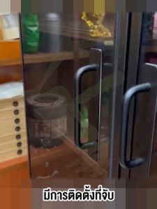 มือจับบานประตู อลูมิเนียมอัลลอยด์ สีดํา สีเงิน ที่จับประตู มือจับประตูไม้ บานเลื่อน กระจก มีกาวในตัว แบบไม่เจาะ Door handle